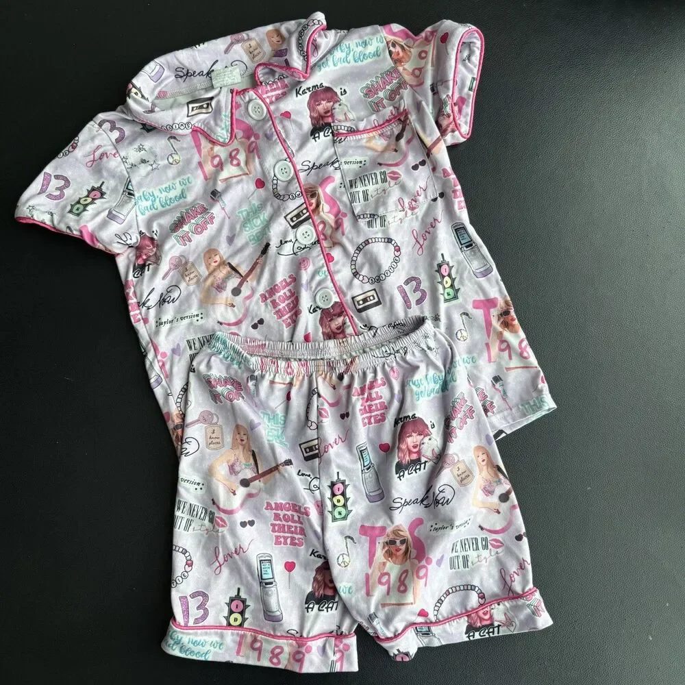 Taylor Swift Inspired Kids Pajamas Set Eras 1989 Lover Size 4XL Age 8-9Y Cotton